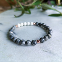 Load image into Gallery viewer, Grey Jasper Essential Oil Diffuser Bracelet