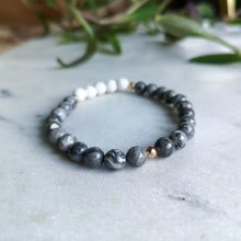 Load image into Gallery viewer, Grey Jasper Essential Oil Diffuser Bracelet
