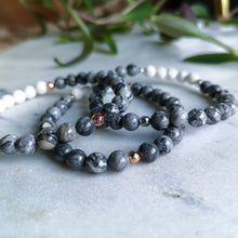 Load image into Gallery viewer, Grey Jasper Essential Oil Diffuser Bracelet