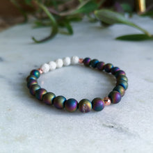Load image into Gallery viewer, Rainbow Druzy Essential Oil Diffuser Bracelet