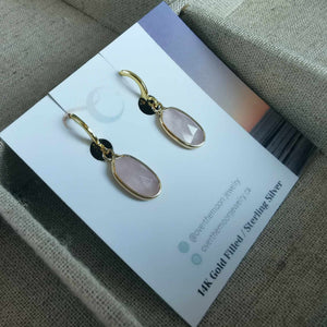 Rose Quartz Ovals Earrings