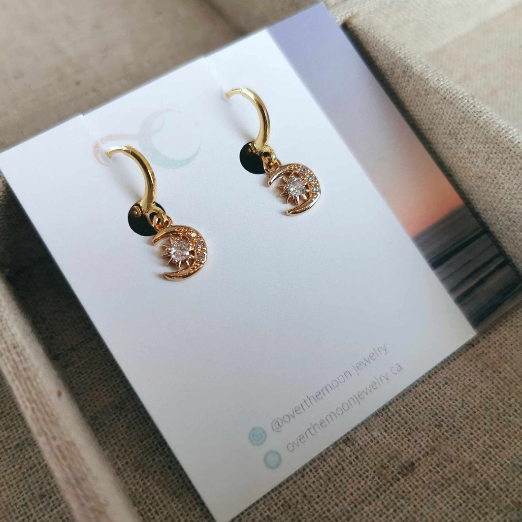 Tiny Moon Earrings