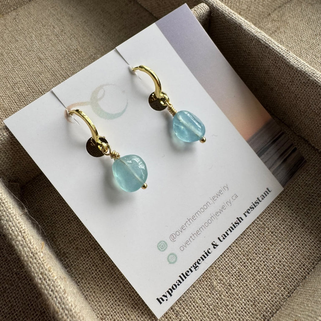 Aquamarine Earrings - Gold