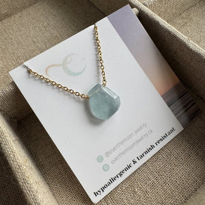 Aquamarine Necklace - Gold