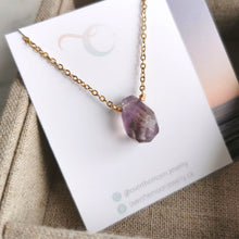 Load image into Gallery viewer, Amethyst Faceted Drop Necklace