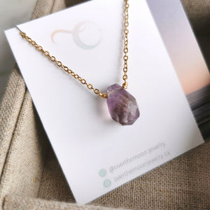 Amethyst Faceted Drop Necklace