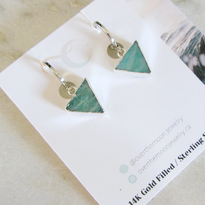 Amazonite Trinity Earrings - Silver