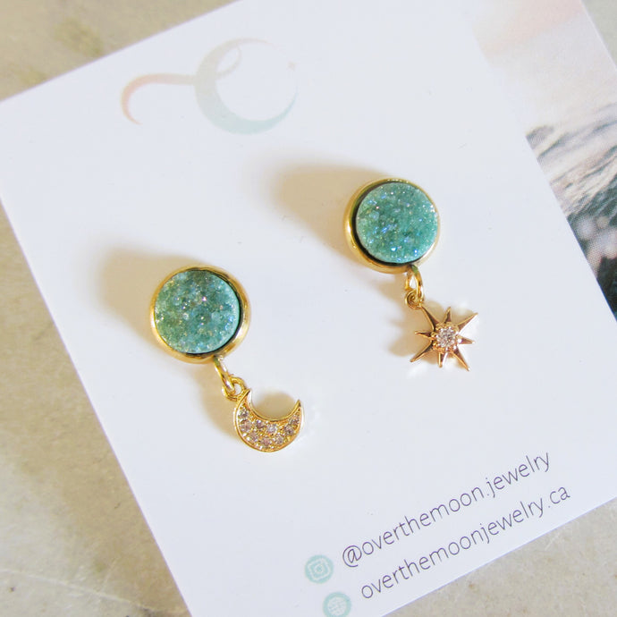 Geode Studs - Turquoise