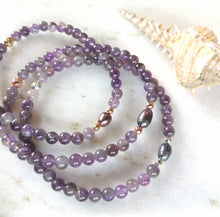 Load image into Gallery viewer, Amethyst &amp; Pearl Anklet