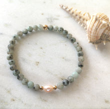 Load image into Gallery viewer, Kiwi Jasper &amp; Pearl Anklet